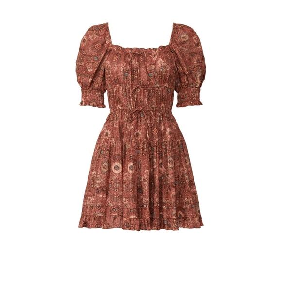 ULLA JOHNSON Juniper Puff Sleeve Mini Dress in Rosebud Crimson Size 2 $375 MSRP - Picture 13 of 13